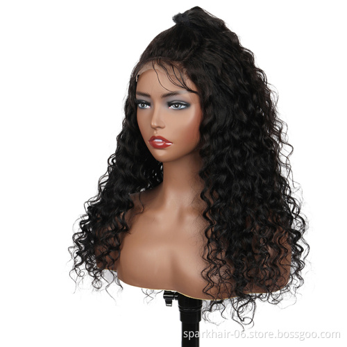 Unprocessed Brazilian Human Hair Lace Front Wig OEM Vendor Water Wave Virgin Cuticle Aligned Full Swiss Lace 100%Human Hair Wigs